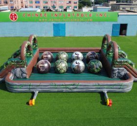 T11-4751H Parcours d’obstacles gonflable à gros ballons Wipeout double thème King Kong