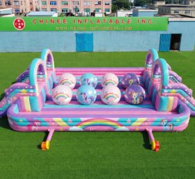 T11-4751O Parcours d’obstacles de grosses boules gonflables Wipeout double sur le thème My Little Pony