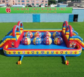 T11-4751Q Parcours d’obstacles gonflable à gros ballons double Wipeout thème Pat’Patrouille