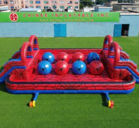 T11-4751T Parcours d’obstacles gonflable à gros ballons Double Wipeout thème Spider-Man