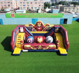T11-4750O Parcours d’obstacles gonflable à grosses boules thème Avengers