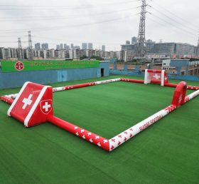 T11-926BCH Terrain de football gonflable géant sur le thème de la Suisse