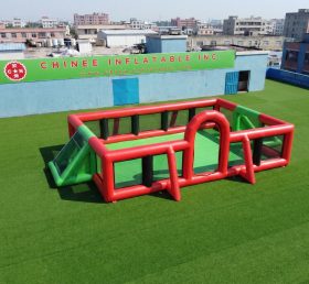 T11-7322 Arène de football gonflable avec entrée voûtée et maillage périmétrique