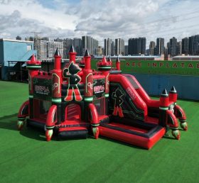 T2-8771 Château Gonflable Thème Astro Boy avec Toboggan et Piscine