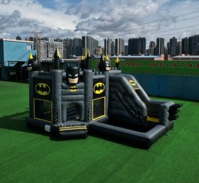 T2-8775 Château Gonflable Thème Batman avec Toboggan et Piscine