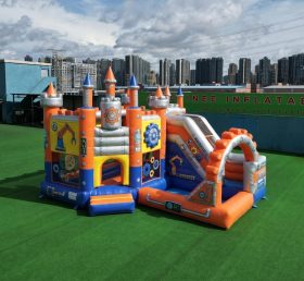 T2-8827 Château gonflable à thème Rusty Rivets avec toboggan et piscine