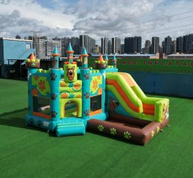 T2-8828 Château Gonflable Thème Scooby-Doo avec Toboggan et Piscine