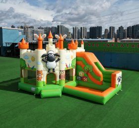 T2-8851 Château Gonflable Thème Timmy Time avec Toboggan et Piscine