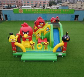 T2-8859 Château Gonflable Thème Angry Birds Avec Toboggan