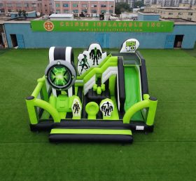 T2-8864 Château Gonflable Thème Ben 10 Avec Toboggan