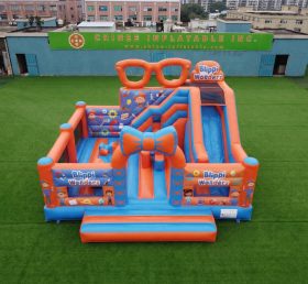 T2-8866 Château Gonflable Thème Blippi Wonders Avec Toboggan