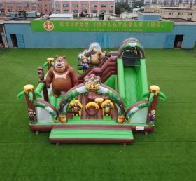 T2-8869 Château Gonflable Thème Les Ours Boonie Avec Toboggan
