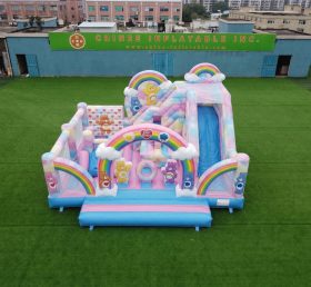T2-8870 Château Gonflable Thème Bisounours Avec Toboggan
