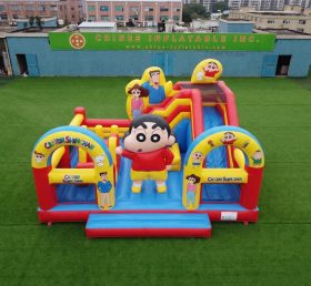T2-8873 Château Gonflable Thème Crayon Shin-chan Avec Toboggan