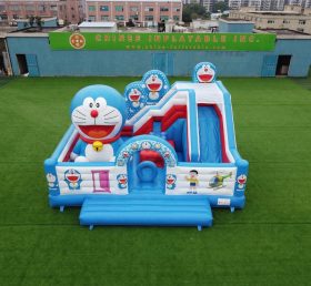 T2-8875 Château Gonflable Thème Doraemon Avec Toboggan