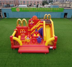 T2-8886 Château gonflable à thème McDonald avec toboggan