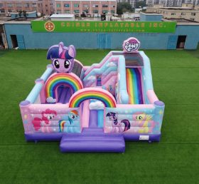 T2-8891 Château Gonflable Thème Mon Petit Poney avec Toboggan
