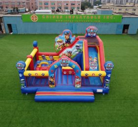 T2-8896 Château Gonflable Thème Pat' Patrouille Avec Toboggan