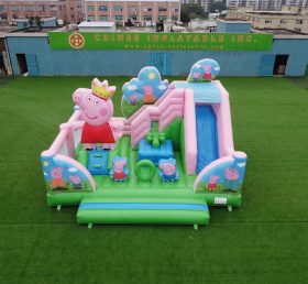 T2-8897 Château gonflable thème Peppa Pig avec toboggan