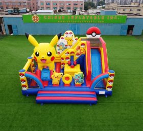 T2-8899 Château Gonflable Thème Pokémon Avec Toboggan