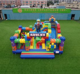 T2-8904 Château Gonflable Thème Roblox Avec Toboggan