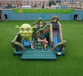 T2-8909 Château Gonflable Thème Shrek Avec Toboggan