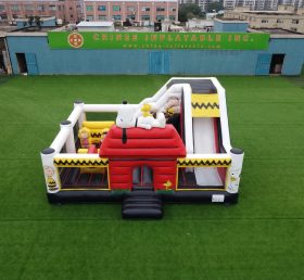 T2-8911 Château Gonflable Thème Snoopy Avec Toboggan