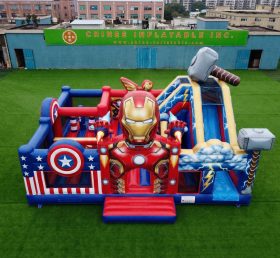 T2-8920 Château Gonflable Thème Avengers Avec Toboggan