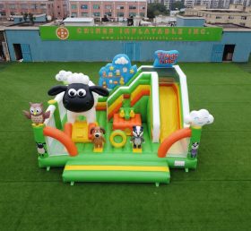 T2-8928 Château Gonflable Thème Timmy Time Avec Toboggan