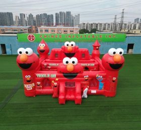 T5-3224 Château Gonflable Thème Tickle Me Elmo