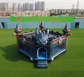 T5-3256 Château Gonflable Thème Dragons