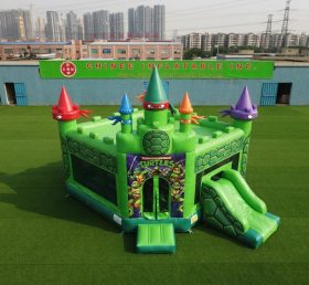 T5-3274 Château Gonflable Thème Tortues Ninja