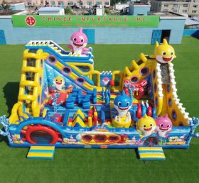 T6-6879 Aire de jeux gonflable thème Baby Shark