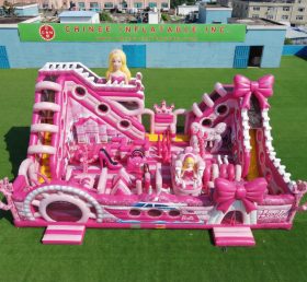 T6-6880 Parc d’attractions gonflable à thème Barbie