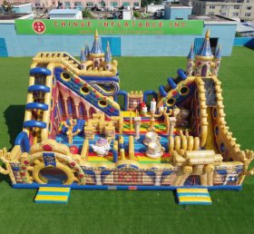 T6-6883 Aire de jeux gonflable à thème La Belle et la Bête