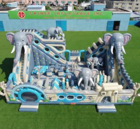 T6-6903 Aire de jeux gonflable à thème éléphant