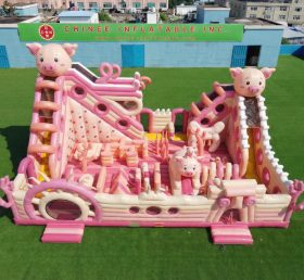 T6-6930 Aire de jeux gonflable à thème cochon
