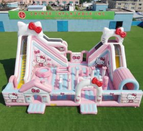 T6-6985 Aire de jeux gonflable thème Hello Kitty