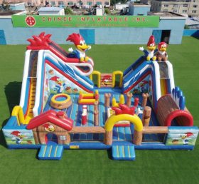 T6-7041 Aire de jeux gonflable thème Woody Woodpecker