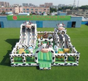 T6-7061 Aire de jeux gonflable à thème vache
