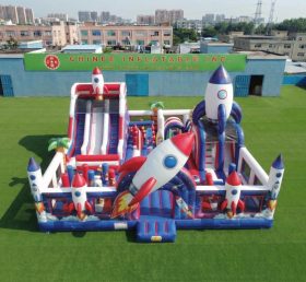 T6-7113 Aire de jeux gonflable à thème fusée