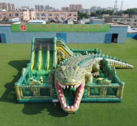 T6-7163 Parc d’attractions gonflable à thème crocodile