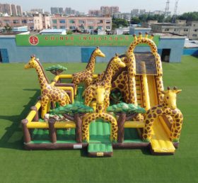 T6-7177 Aire de jeux gonflable à thème girafe