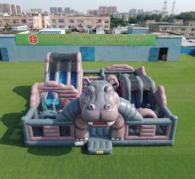 T6-7181 Amusement Gonflable Thème Hippopotame