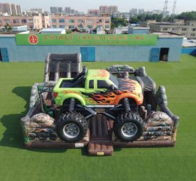 T6-7195 Parc d’attractions gonflable sur le thème des Monster Trucks