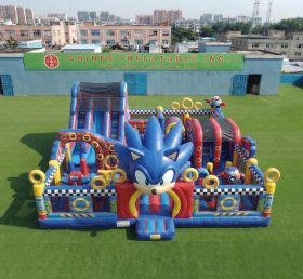 T6-7217 Aire de jeux gonflable à thème Sonic