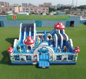 T6-7228 Amusement gonflable à thème Les Schtroumpfs