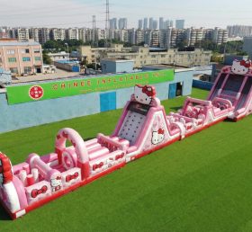 T7-4561 Parcours d'obstacles gonflable sur le thème Hello Kitty