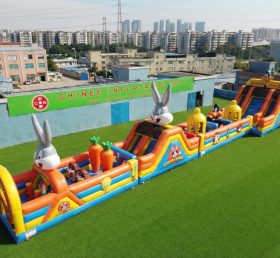 T7-4576 Parcours d'obstacles gonflables sur le thème de Looney Tunes