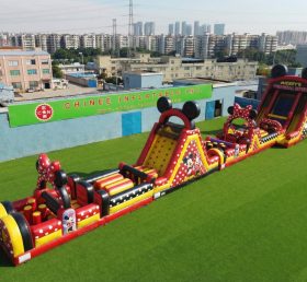 T7-4581 Parcours d’obstacles gonflables à thème Mickey et Minnie